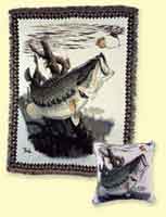 Bass and Spinnerbait Tapestry Throw
